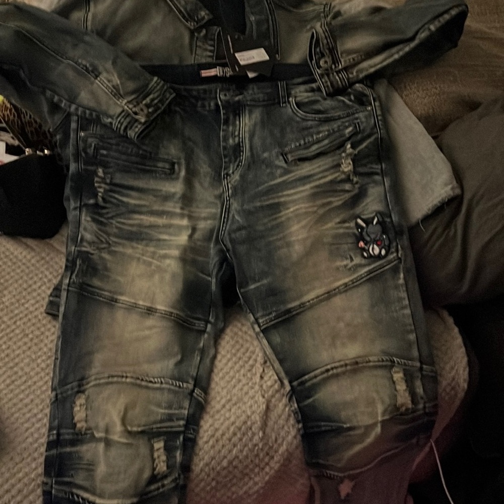 Blue Jean bkys jacket and matching jeans